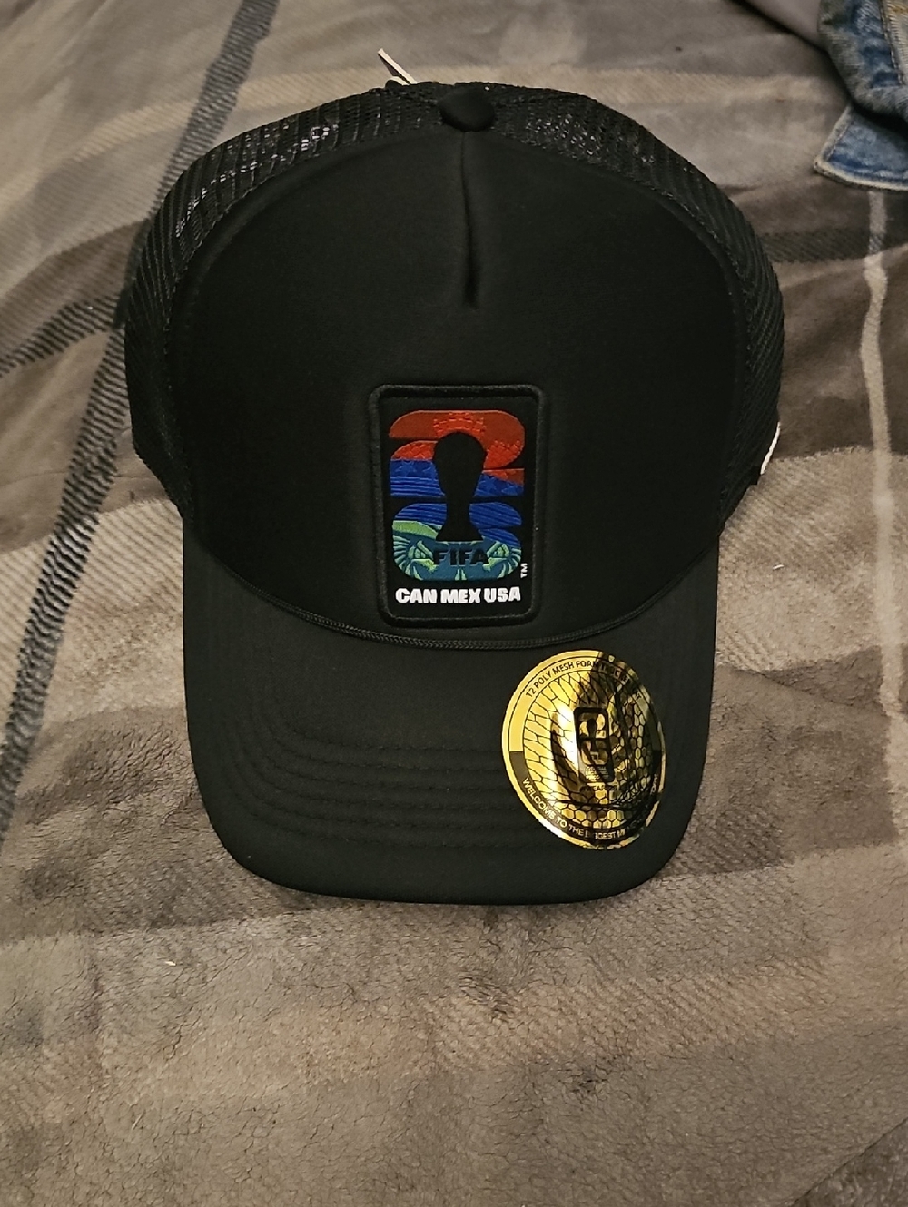 Black FIFA CAN MEX USA Trucker Hat